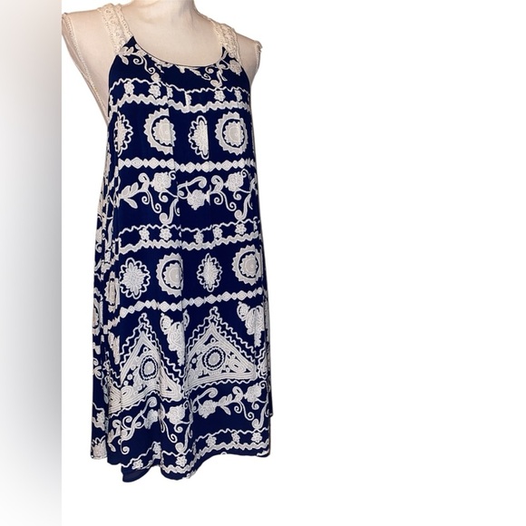 Charming Charlie Mini Dress Blue Gray Size Med - Picture 2 of 6